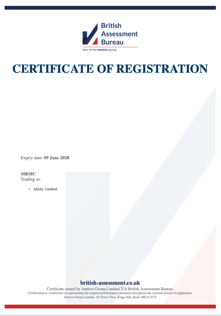 ISO Certificate of Registration 2025-2028 B